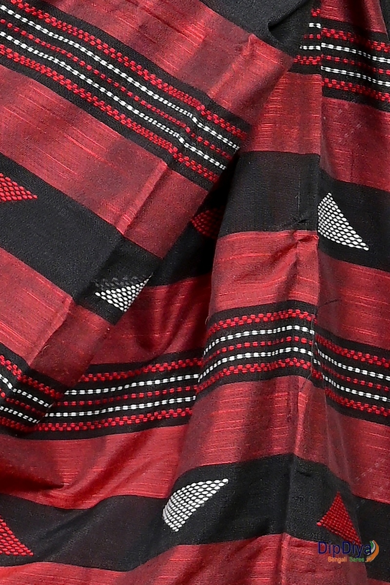 Black Cotton Blended Parnika Hand Loom Saree (396)